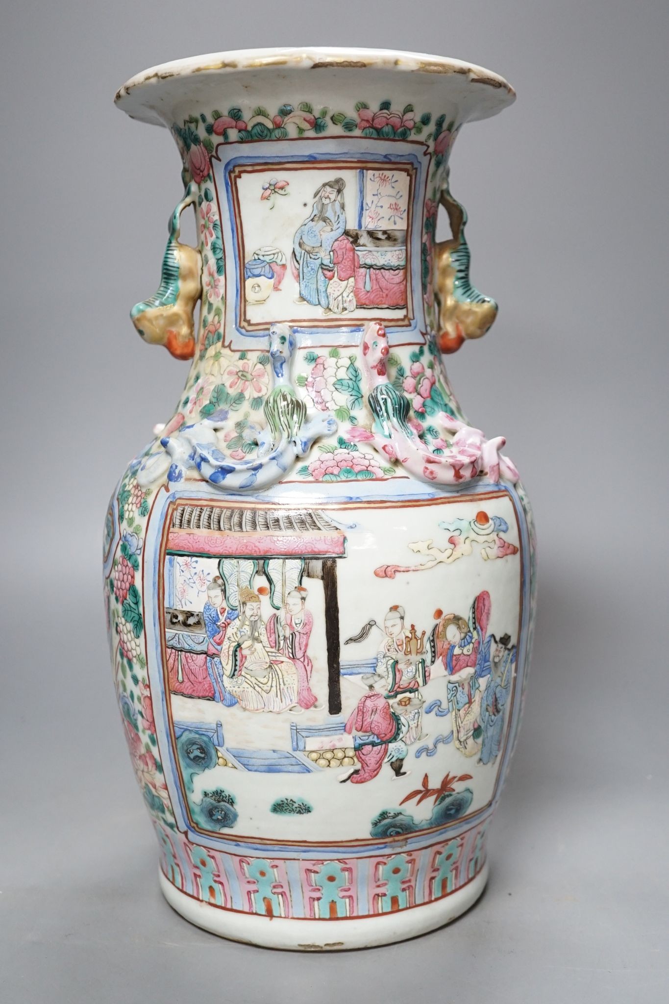 A 19th century Chinese famille rose vase 36cm